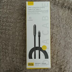 Black Fast Charging Cable with Phone Holder